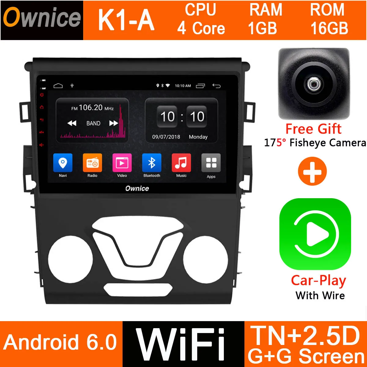 " ips Octa 8 Core Android 9,0 автомобиля gps DVD радио плеер для Ford Mondeo 2013 аудио стерео Мультимедиа 4G, Wi-Fi - Цвет: K1-A-CarPlay