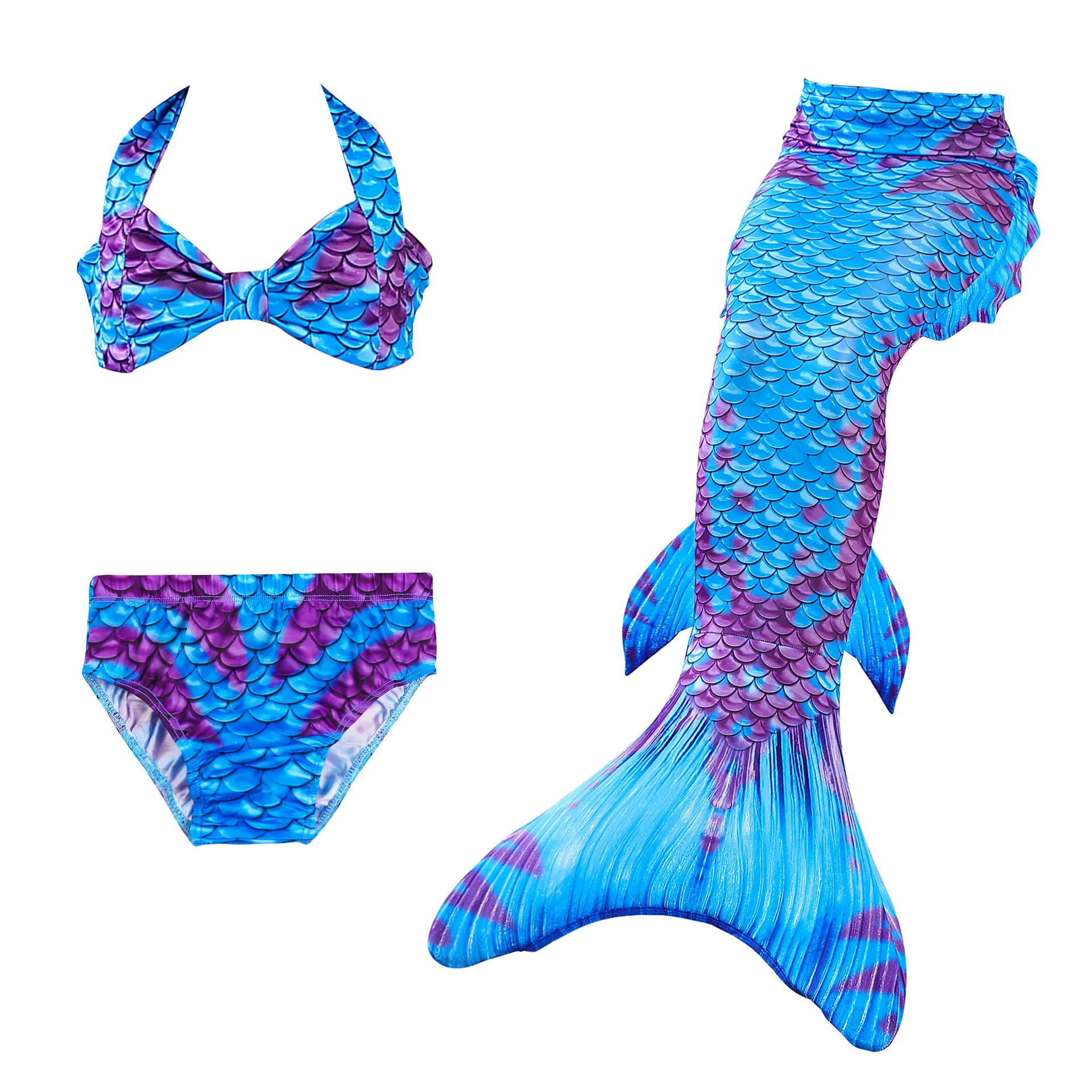 Девочки Русалочий Хвост для плавания Косплей Купальник Детский Блестящий Русалочий Костюм Комплекты для купания с однофинными нарядами.