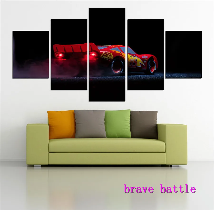 Cars,Lightning Mcqueen Home Decor HD Print Portrait Art Painting on Canvas