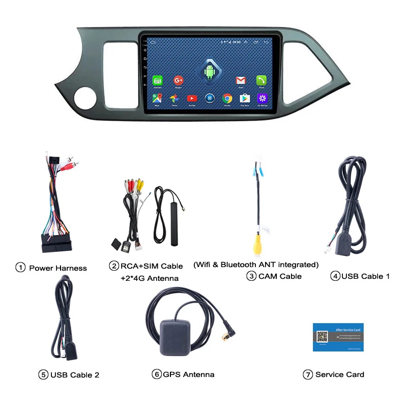 4G Lte все нетком 9 дюймов android 8,0 автомобильный dvd-плеер для KIA Morning Picanto 2011- Мультимедиа gps навигационная система