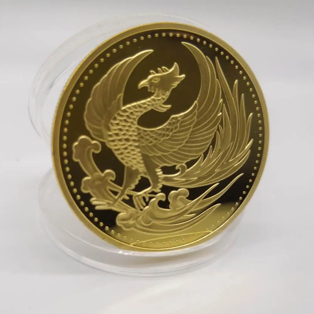 2017 новые японские золотые Феникс Хризантема металлические монеты сувенир