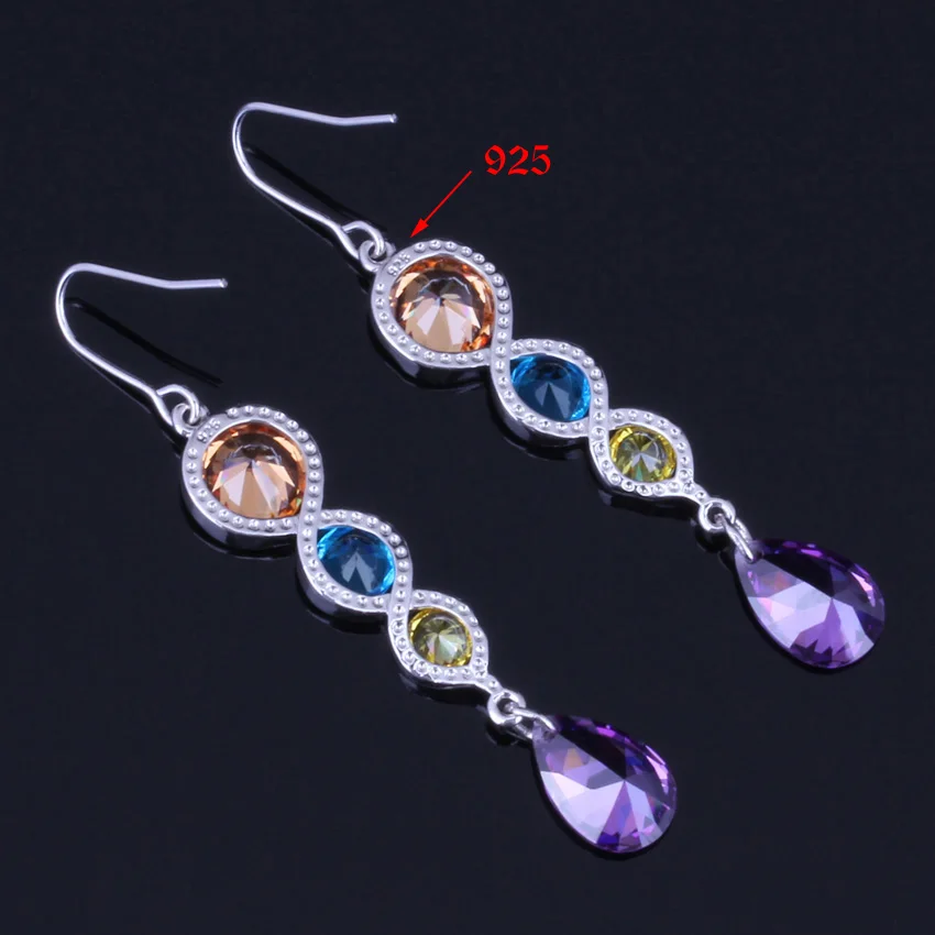 Ангельские капли воды Multigem многоцветный коричневый кубический цирконий