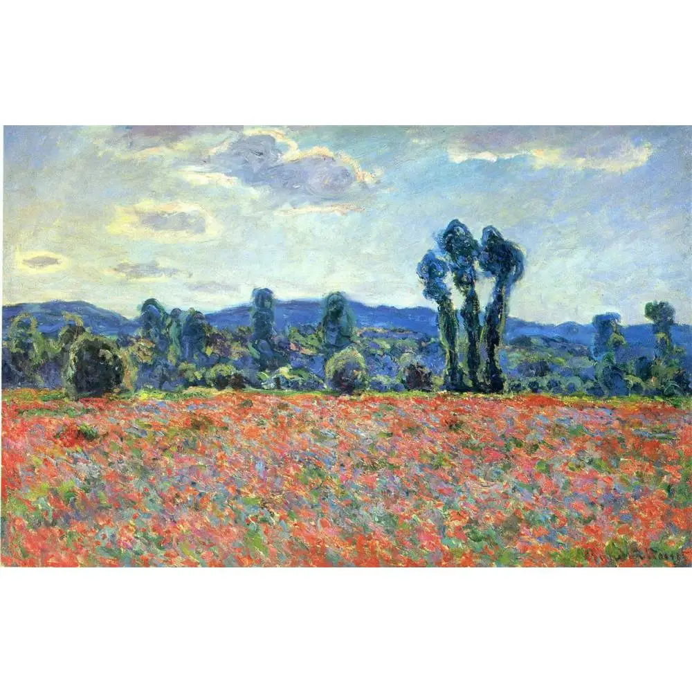 Репродукции картин Клода Моне на холсте Маковое поле в Giverny ручная роспись стены