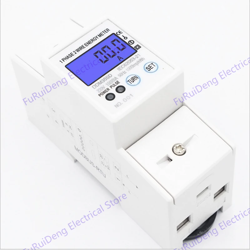 Однофазный двухпроводной RS485 MODBUS протокол ЖК-дисплей с подсветкой 220 В/230 В 50 Гц/60 Гц din-рейку ваттметр счетчик энергии Ватт метр