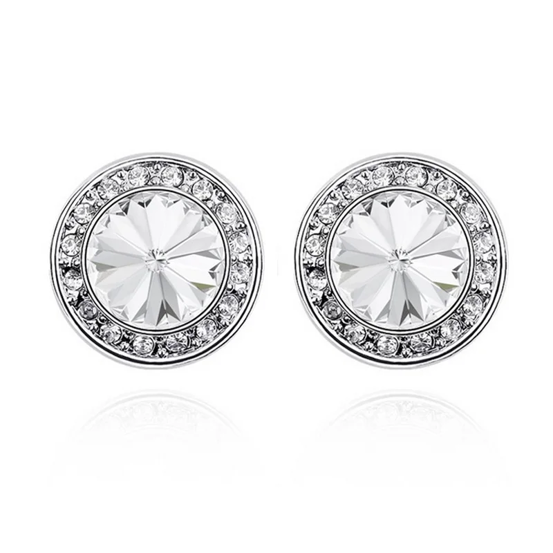 Baffin оригинальные кристаллы от Swarovski Макси круглые серьги гвоздики для женщин Lover пирсинг Серебряный цвет массивные Ювелирные изделия Подарки - Окраска металла: Crystal