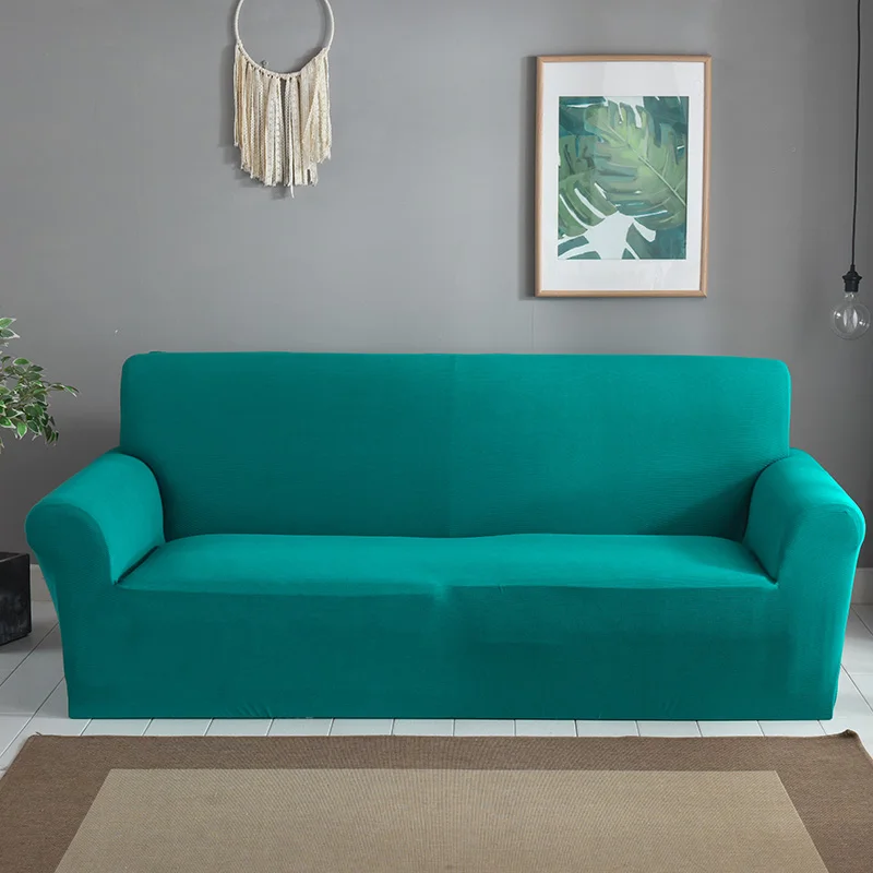 turquoise Жаккардовые полосы Узор Диван Чехлы кресло секционные Угловые L образные диванные чехлы эластичный стрейч Slipcovers плотная обертка - Цвет: turquoise