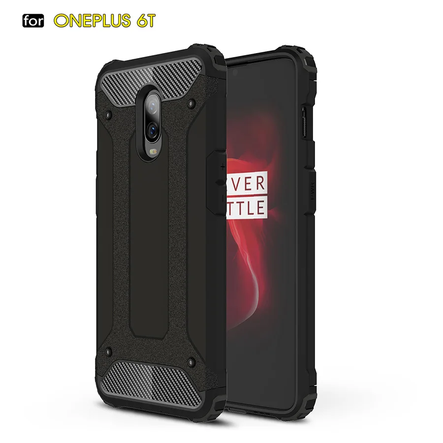 Black Чехол RIJOW One Plus 6T для OnePlus 7T Pro чехол-накладка на заднюю панель из поликарбоната+ ТПУ чехол для телефона One Plus 6 1 Plus 7 Pro чехол s - Цвет: Black