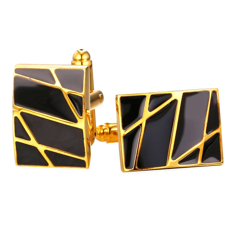 

Diagonal Stripes Mens Cuff Link Gold/Silver With Enamel Cufflinks For Mens Wholesale Cufflinks High Quality Men Jewelry C342