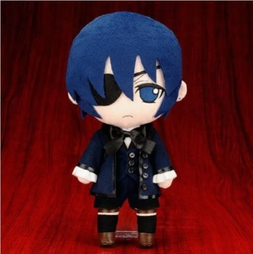as pictued Себастиан и Ciel Kuroshitsuji Черный Дворецкий Аниме фигурки Мягкие плюшевые игрушки куклы Рождественские подарки косплей дети 25 см - Цвет: as pictued