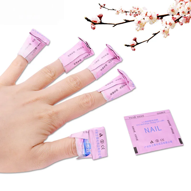 100 шт./лот гель жидкость для снятия лака обертывания маникюрный ногтей средство