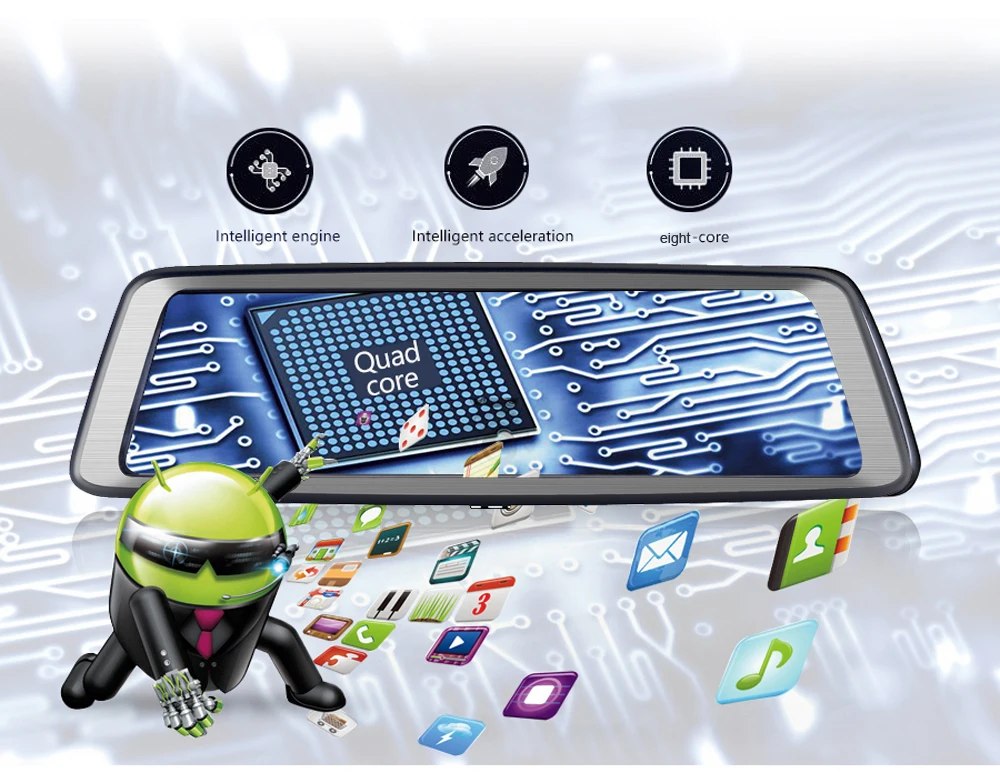 SLIVERYSEA 4CH камера s объектив 1" Android Автомобильная камера с gps навигацией зеркало заднего вида 4 г DVR привод рекордер ADAS wifi WDR