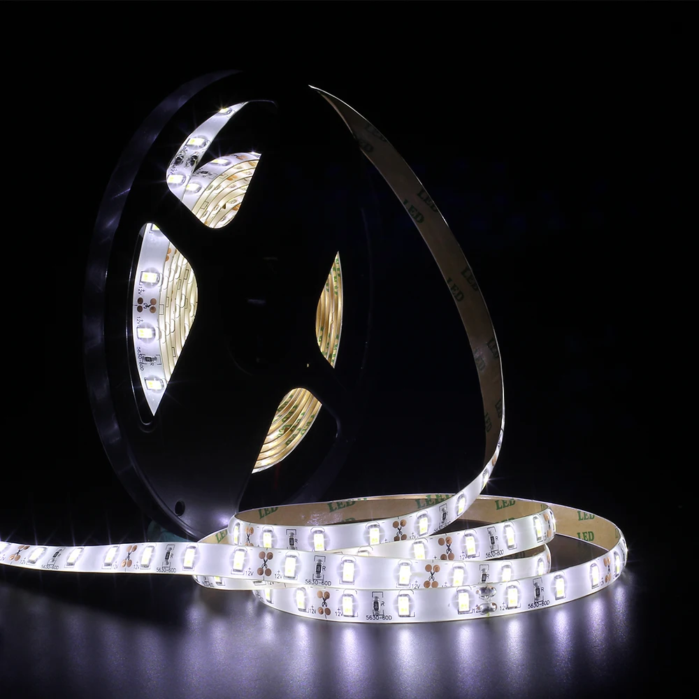 DC12V SMD5630 гибкая светодиодная лента IP65 Водонепроницаемый 60 светодиодов/м 5 м/лот