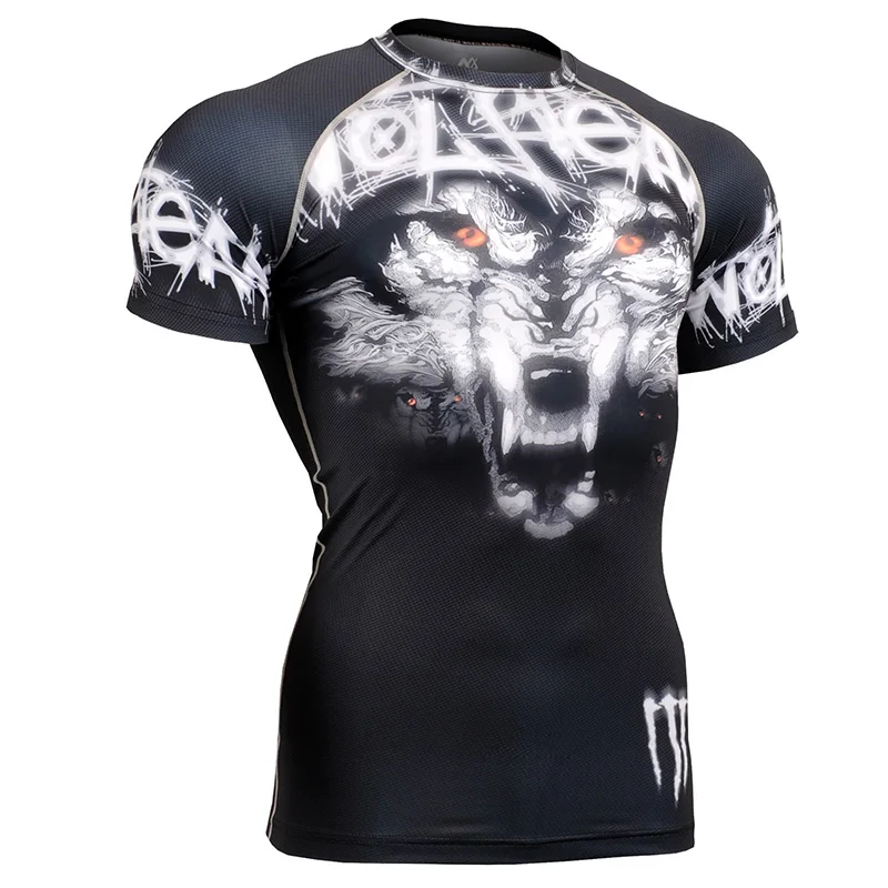 Футболка для бега с животным принтом футболка фитнеса в тренажерном зале мужская