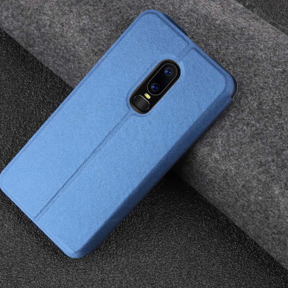 MOFi флип-чехол для One Plus 6 TPU чехол для 1+ 6 из искусственной кожи для Oneplus 6 силиконовый чехол-книжка