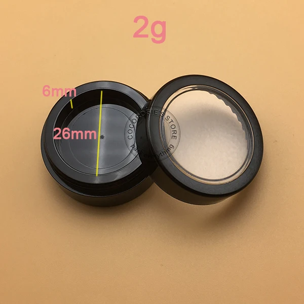 (30 шт./лот) 2 г маленький пустой контейнер для теней век круглый компактный футляр