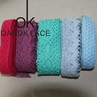 5 yard knitted pure red blue purple cotton trim decoration diy sewing curtain craft decoration 20 40mm lace tape