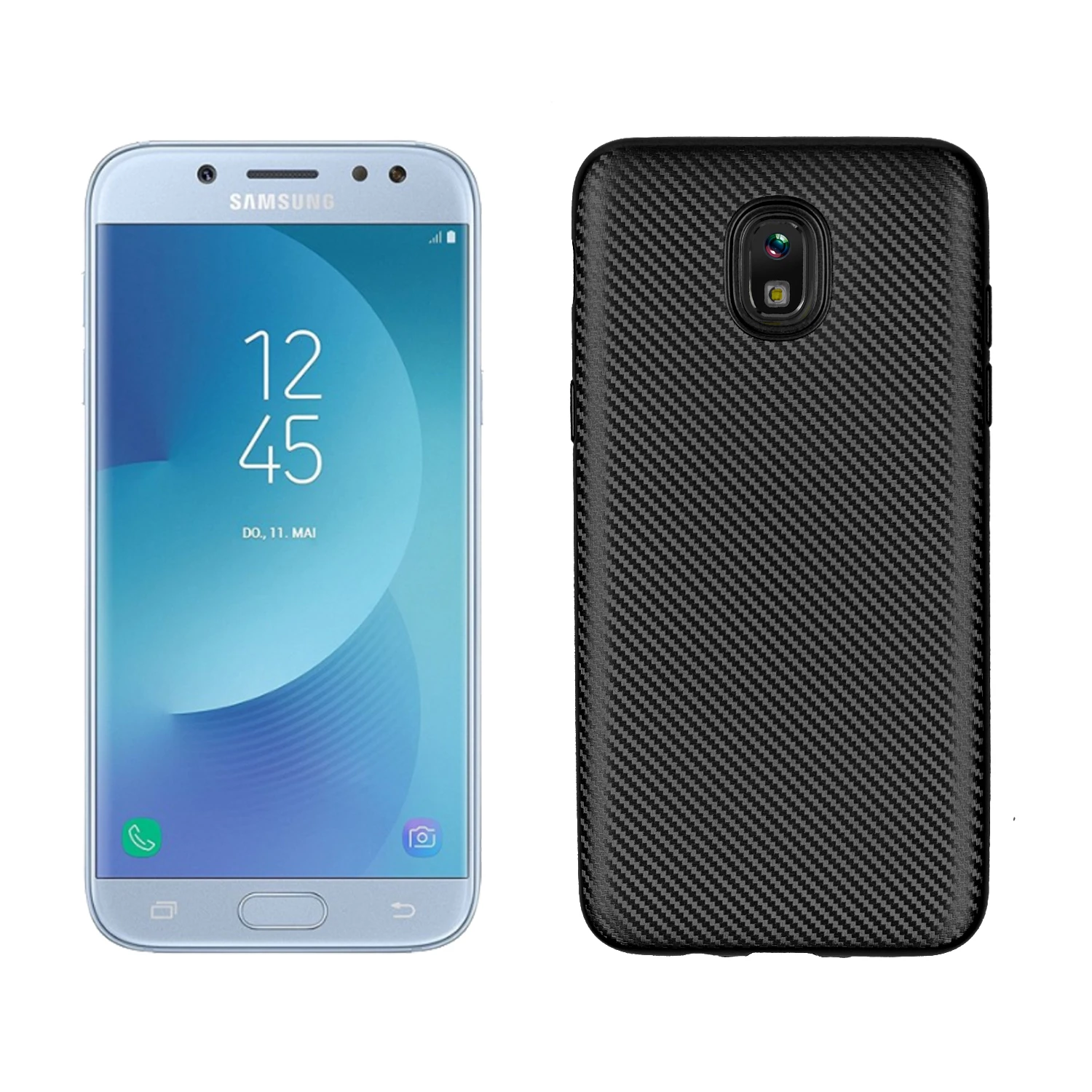 Классический чехол из углеродного волокна для Samsung Galaxy J6 термополиуретановая
