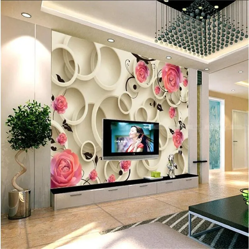 beibehang 3D photo wallpaper 3d Rose circle fantasy floral sofa bedroom backdrop large wall mural Modern painting | Обустройство дома