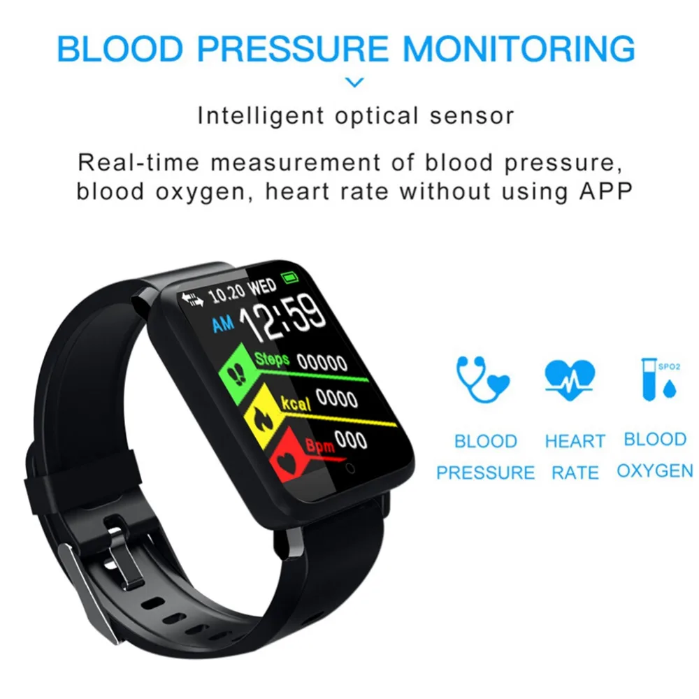 Большой Экран F1 умные часы монитор сердечного ритма браслет Sports Tracker Bluetooth Smartwatch