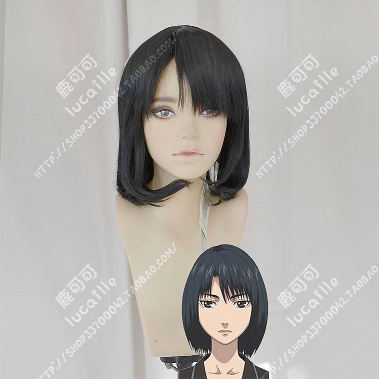 

Anime Kokkoku Majima Shoko Cosplay Wig Black Heat Resistant Synthetic Hair Wigs + Wig Cap