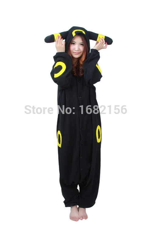 

Adult Anime Pokemon Cosplay Costume Black Pikachu Umbreon Onesie Unisex Cartoon Pajamas Party For Female Male