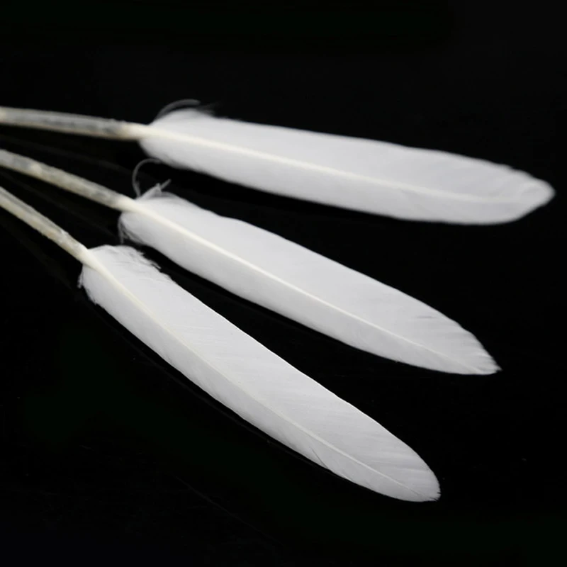 White Высокое качество 10-15 см 25/50 шт. натуральные гусиные перья утка Шлейфы для поделок в стиле «Ловец снов»; аксессуары для изготовления украшений своими руками украшения - Цвет: White