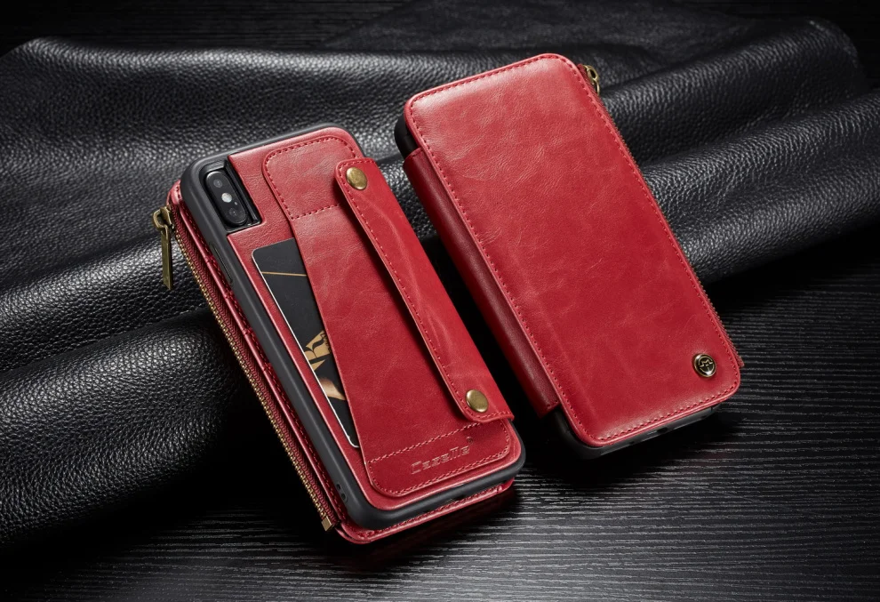 Роскошный кожаный чехол-книжка на молнии для iPhone X, XS, XS, MAX, XR с несколькими отделениями для карт, ТПУ и кожаный чехол для iPhone XS MAX