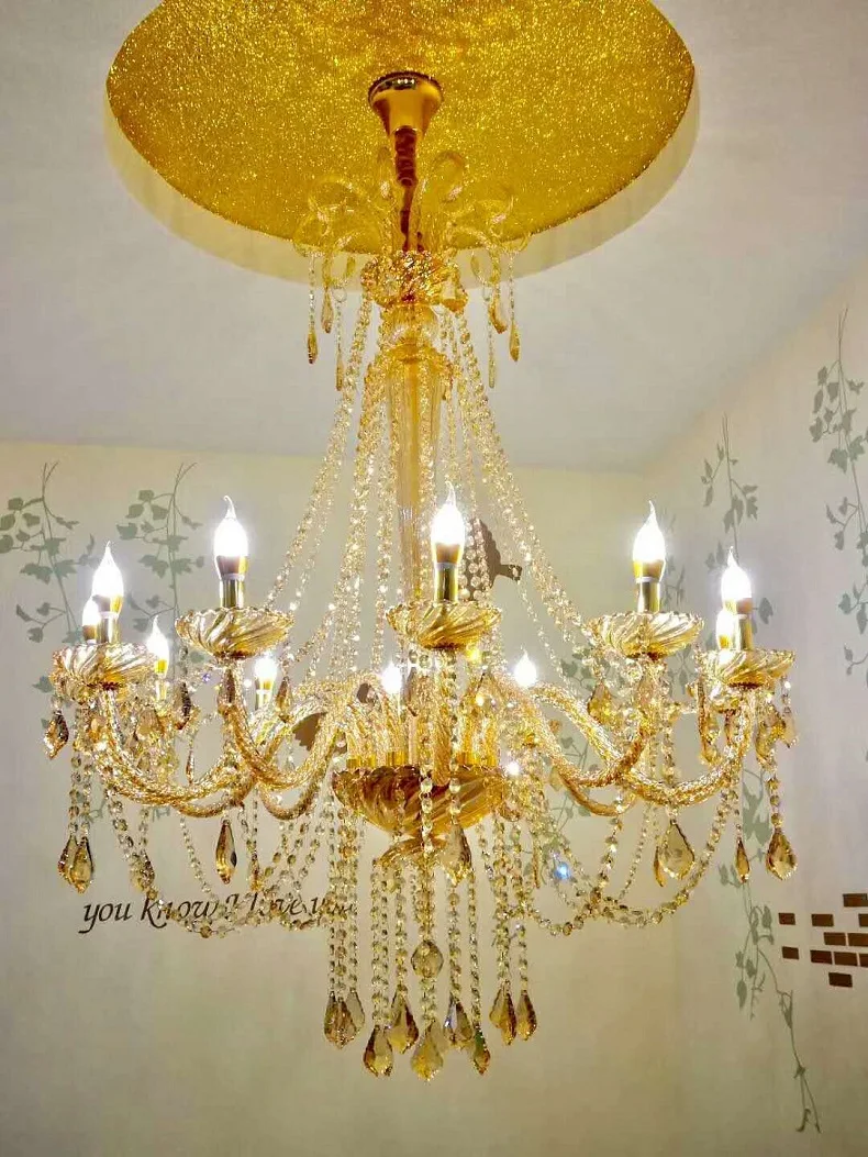 Luxury K9 Crystal Chandelier Lamp with Candle in Red/Blue/Gold/Black for Living dining room lustres de cristal | Лампы и освещение