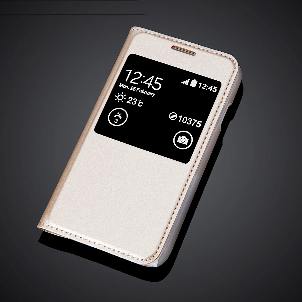 Slim Luxury Fashion Case PU Flip Leather View Window Shell Back Cover Phone Bag For Samsung Galaxy J1 Mini Prime | Мобильные