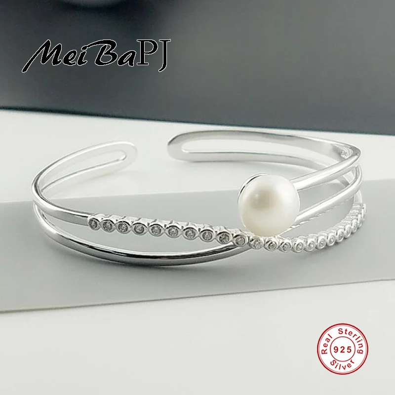 Женский браслет из серебра 925 пробы с натуральным пресноводным жемчугом |