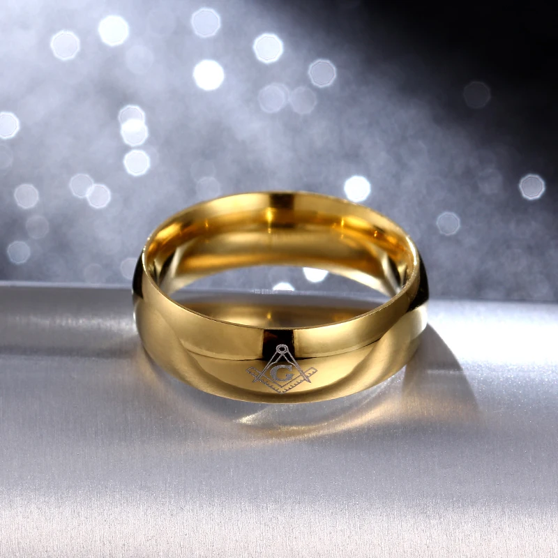MANGOSKY 6 мм кольцо масонов масонские черные кольца для Для мужчин женщин цвета: