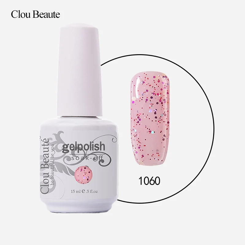 Clou Beaute 15 мл УФ гель для ногтей модный тренд цвета лаки для ногтей гель лак для ногтей - Цвет: 1060