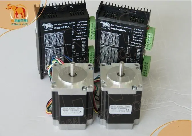 Дешевый ЧПУ! Wantai 2 оси Nema 23 шаговые двигатели 57BYGH603 290oz in + Драйвер DQ542MA 4.2A 50V 125 микро