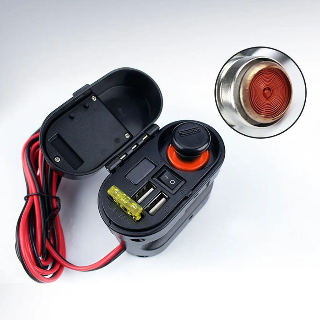 Новинка 2019 12 В прикуриватель для автомобильного мотоцикла розетка с двойным USB