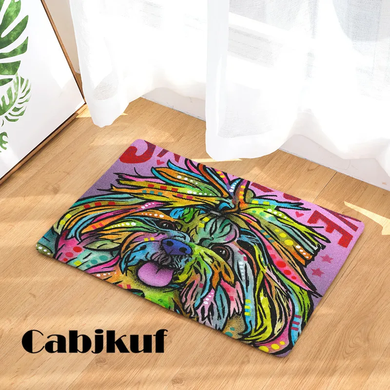 Новый модный стиль цветные ковры с принтом собаки противоскользящие напольные