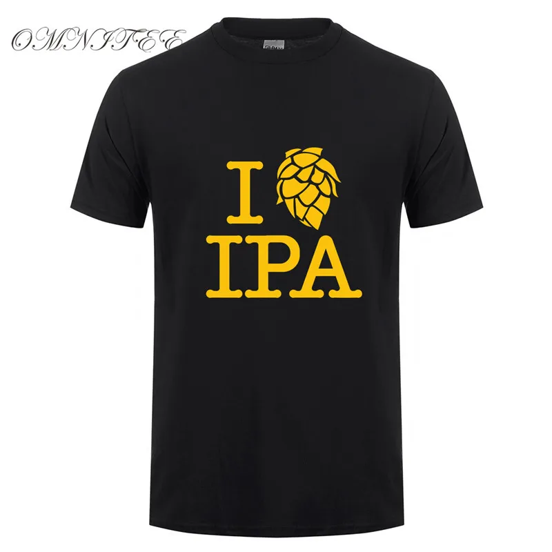 Мужская футболка с принтом I LOVE IPA летняя хлопковая коротким рукавом пивная
