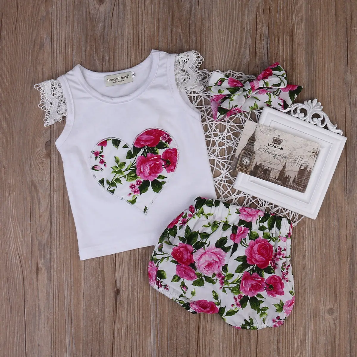 Комплект одежды из 2 предметов для маленьких девочек футболка Топ без рукавов