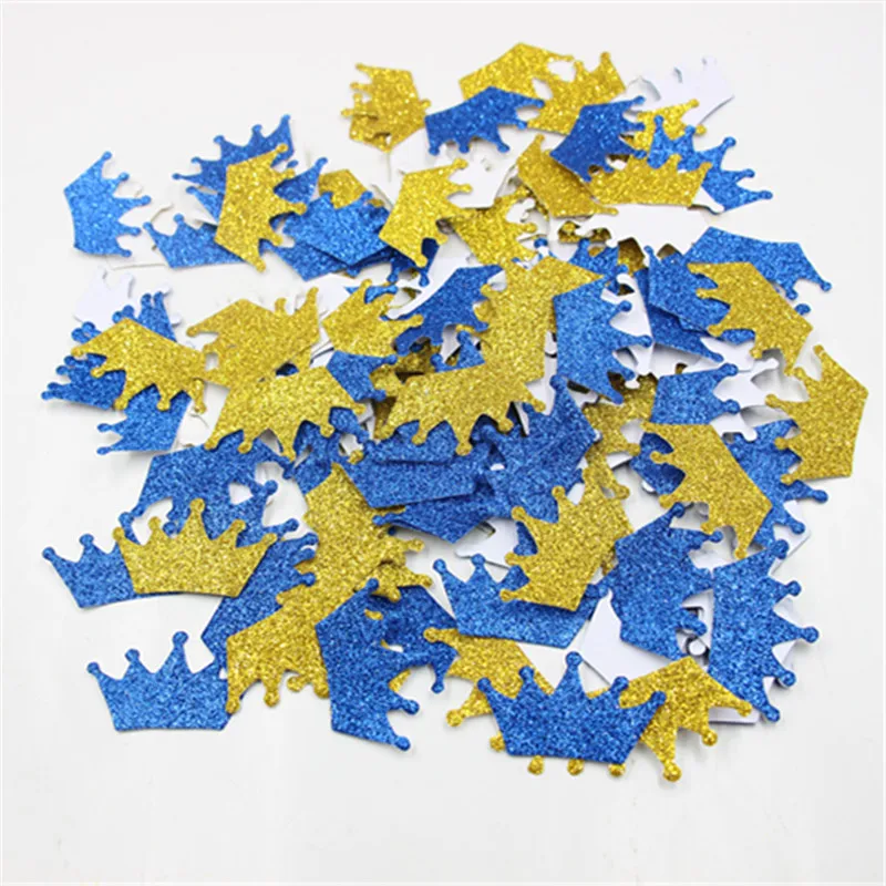 1 4/5 дюймов Королевский синий и золотая корона с блестками наклейки Маленький