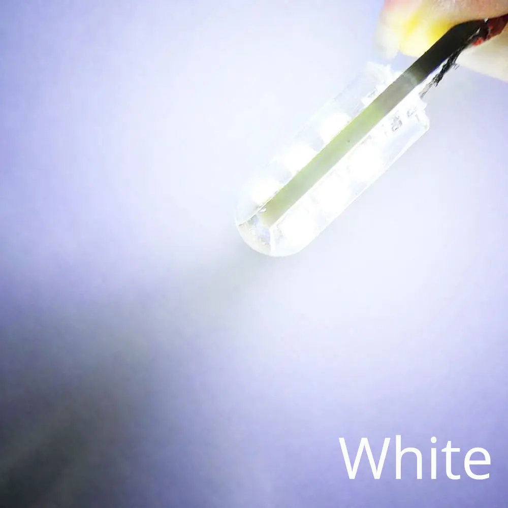 2х Белый Автомобильный светодиодный светильник T10 W5W DC 12V Canbus Free 12SMD силиконовый IP65 Водонепроницаемый 194 светодиодный светильник на танкетке без ошибок парковочный противотуманный светильник - Испускаемый цвет: White