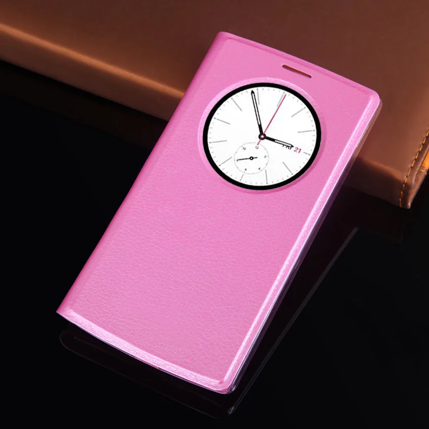 Pink Кожаный чехол с откидной крышкой для LG G4s G 4 S G4 Beat G4Beat H731 H735 H736, чехол для телефона s Quick Smart Circle View, чехол с функцией автоматического сна - Цвет: Pink