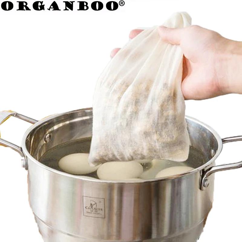 ORGANBOO 1 шт. льняной хлопковый фильтр многоразовая Приправа Китайская медицина фильтр мешок суп, чай в пакетиках 20*25 см