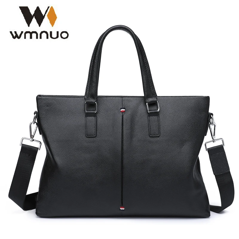 

Wmnuo Men Briefcase Bag Handbag Genuine Cow Leather Laptop Bag Casual Man Shoulder bags Men Messenger Computer Business Bag 7005