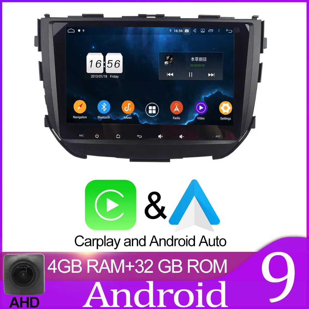 32GB carplay Owtosin автомобильный Радио Мультимедиа Видео плеер навигация gps Android 9,0 для maruti suzuki Vitara breza автомобиль 4 Гб ram - Color: 32GB carplay