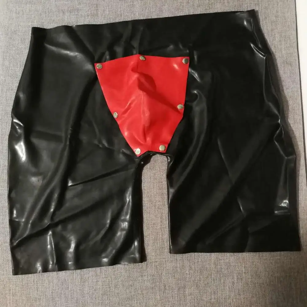 Мужские латексные шорты с открытой спинкой сексуальные размер XXXXL талии 100 см |