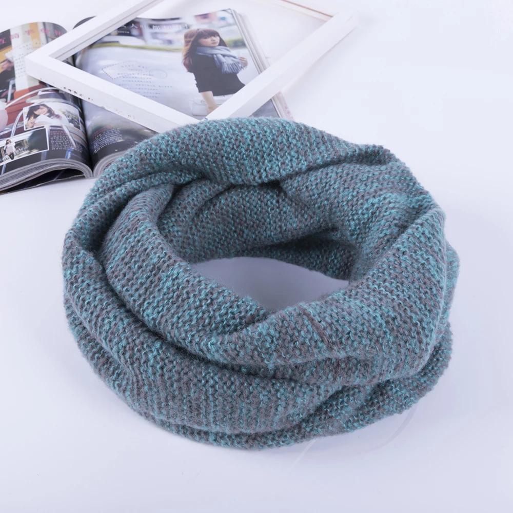 

2018 Knitted Cable Ring Scarf Women Soft Winter Fleece Warmer Cycling Scarves Men Bufanda Ski Climbing Neck Scarf Thick Velvet