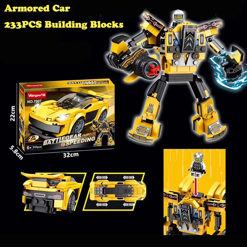 Legoed Трансформация Робот черный автомобиль кирпичики город строительные блоки