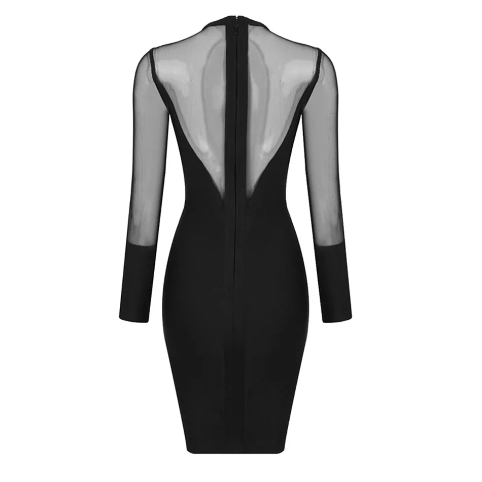 Женское платье с длинными рукавами CIEMIILI облегающее блестками коктейльное для