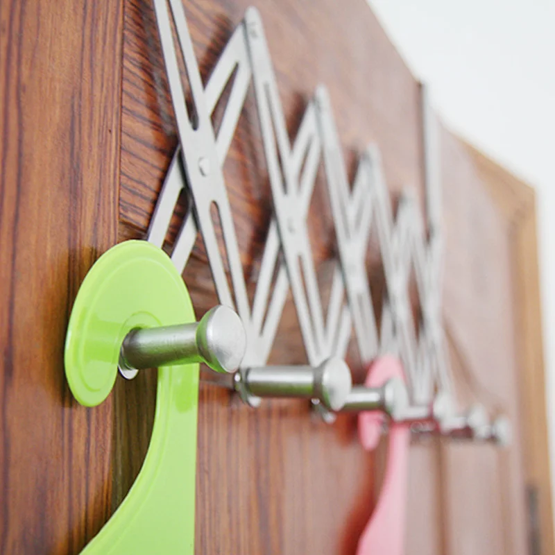 6 крючков выдвижной держатель из нержавеющей стали над дверью висячая стойка
