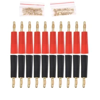 20pcs banana plug 4mm gold plated for hifi musical audio cable wire screw metal connectors with heat shrink tubing set
