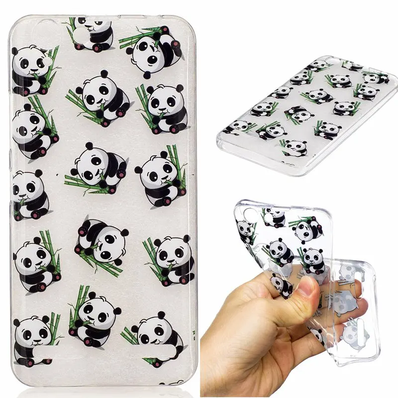 A6020 Мода Cute panda девушка Pattern ТПУ Силиконовые Мягкий Мобильный Телефон Обратно cover